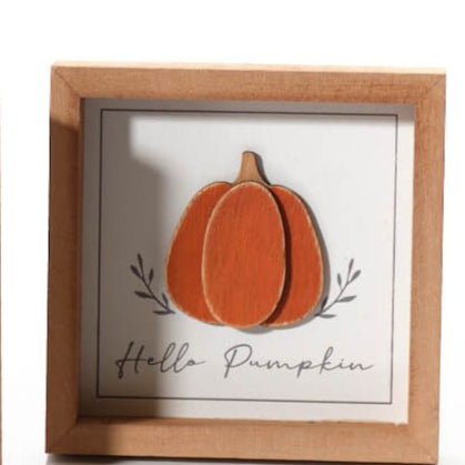 Little Autumn pumpkin framed plaque