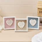 Baby framed easel plaque with ceramic heart