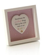 Baby framed easel plaque with ceramic heart