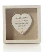 Baby framed easel plaque with ceramic heart