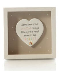 Baby framed easel plaque with ceramic heart