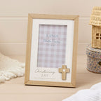 Christening wood photo frame