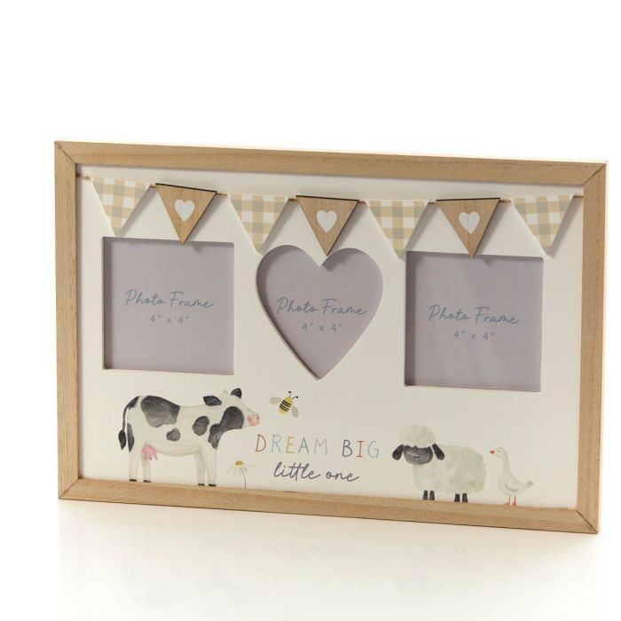 Mini farm dream big little one triple photo frame