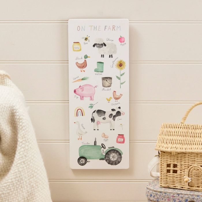 Mini farm animals baby wooden plaque