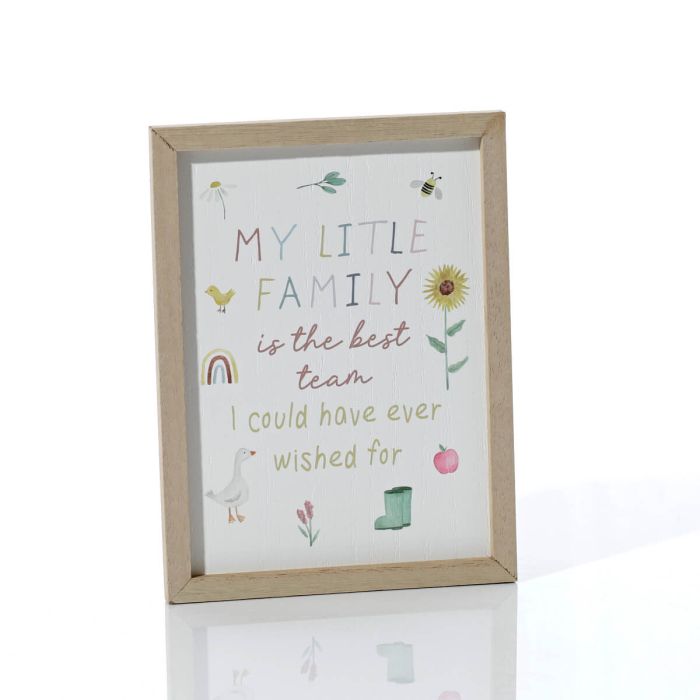 'My family' cute framed plaque