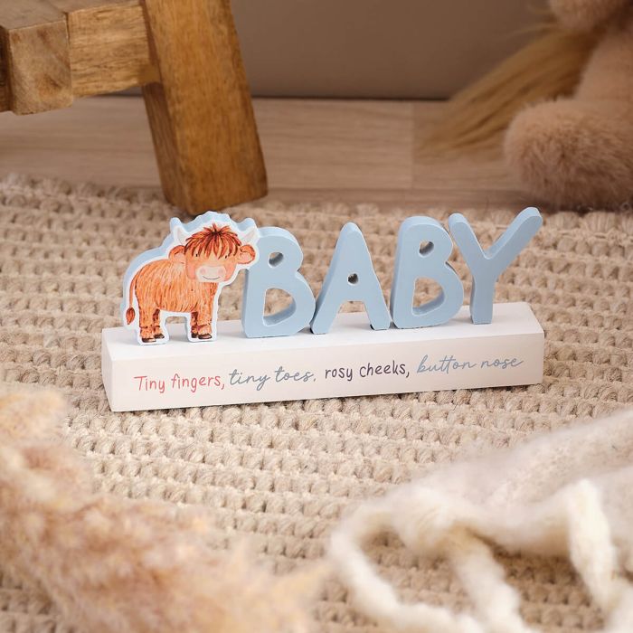 Baby bow wooden cut out block