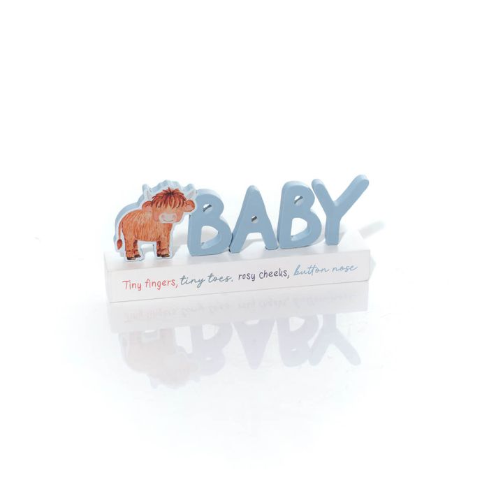 Baby bow wooden cut out block