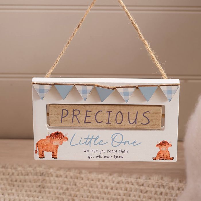 Monty the highland cow precious/sweet dreams hanging plaque
