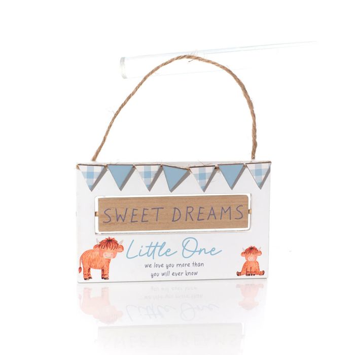 Monty the highland cow precious/sweet dreams hanging plaque