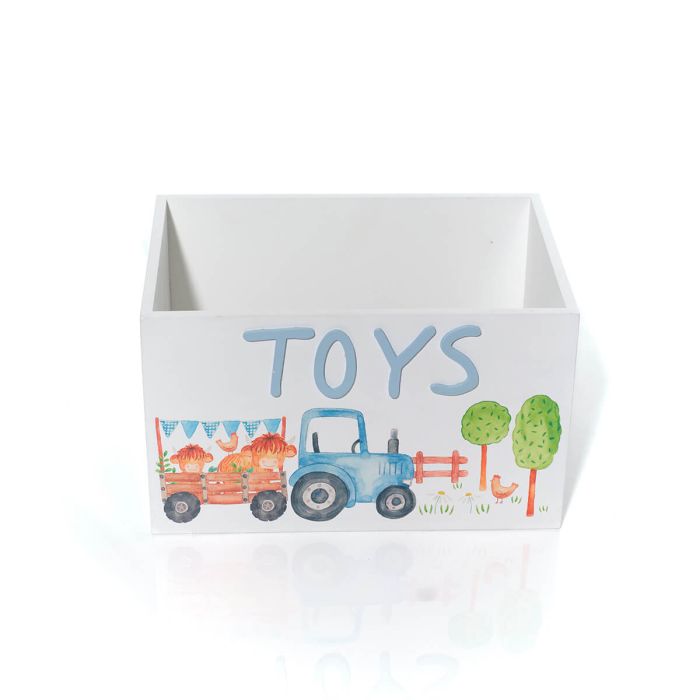 Monty the Highland cow tractor and trailer wooden toy box