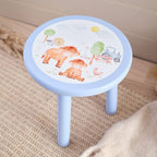 Mini farm blue cow and tractor stool