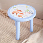 Mini farm blue cow and tractor stool
