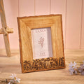 Mango wood engraved flower detail thick photo frame