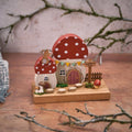 Toadstool tales wooden mushroom fairy house