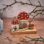 Toadstool tales wooden mushroom fairy house