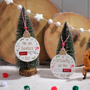 Naughty or nice changeable hanging decs
