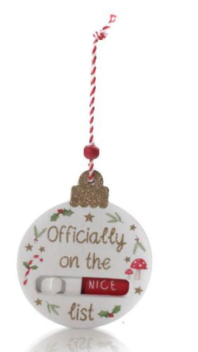 Naughty or nice changeable hanging decs