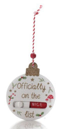 Naughty or nice changeable hanging decs