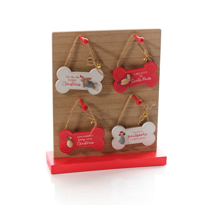Bone shaped hanging dec