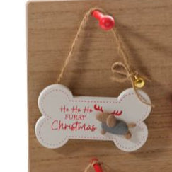 Bone shaped hanging dec