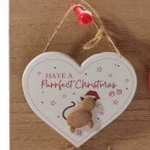Heart shaped cat hanging dec