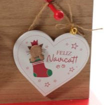 Heart shaped cat hanging dec