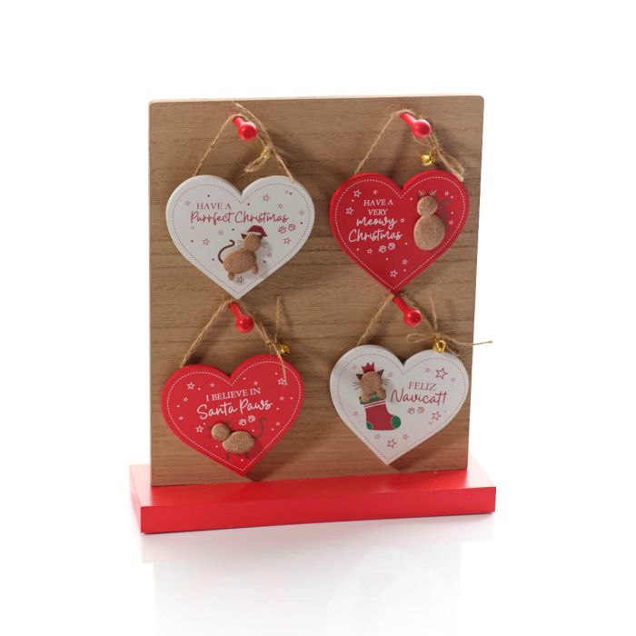 Heart shaped cat hanging dec
