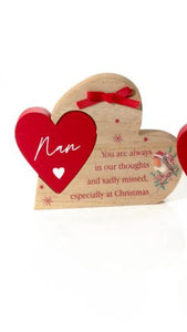Christmas wooden heart sentimental dec