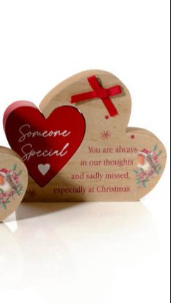 Christmas wooden heart sentimental dec