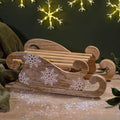 Christmas mango wood sleigh with snowflakes