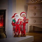 50cm Mrs Claus in pyjamas with present