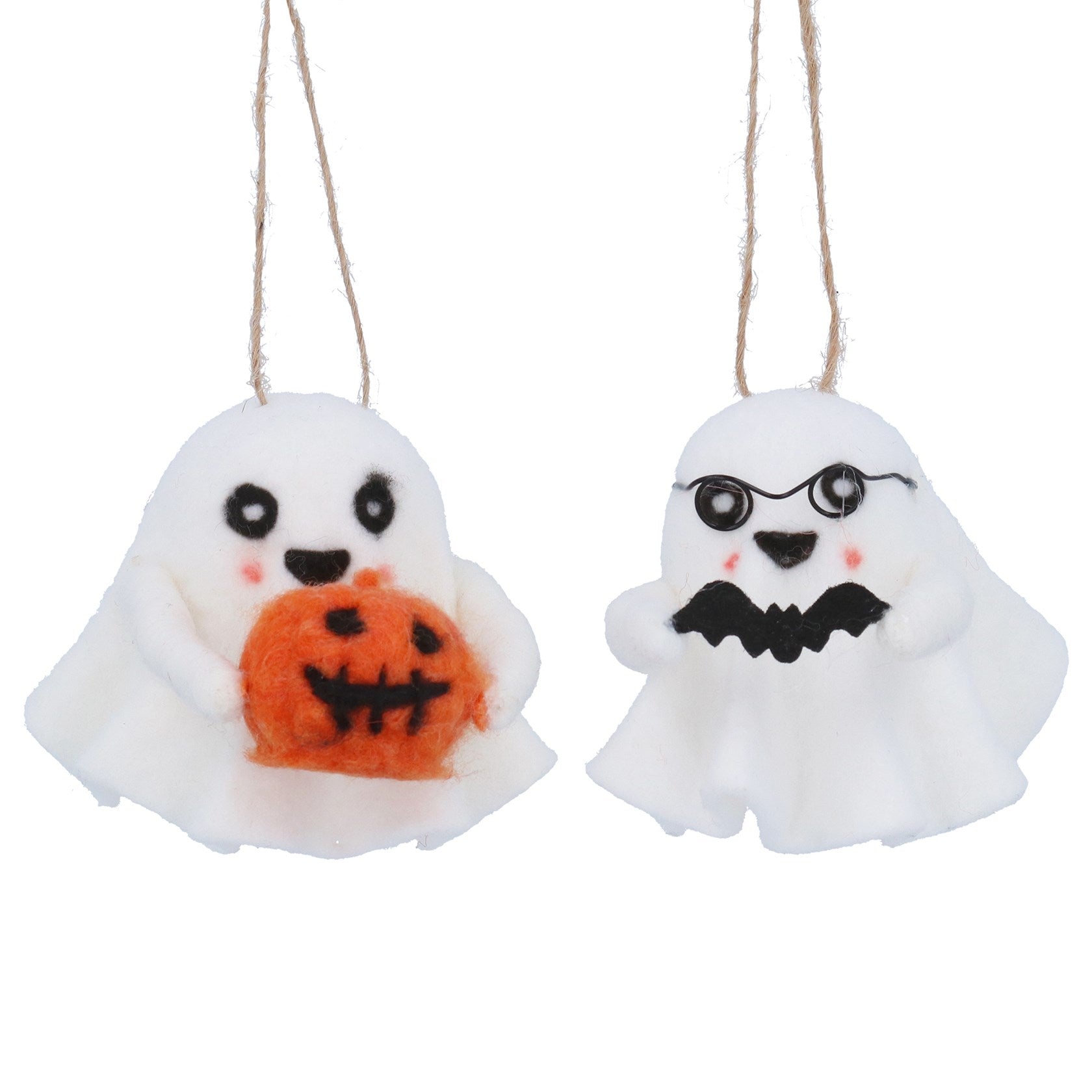 Mixed wool ghost hanging decs