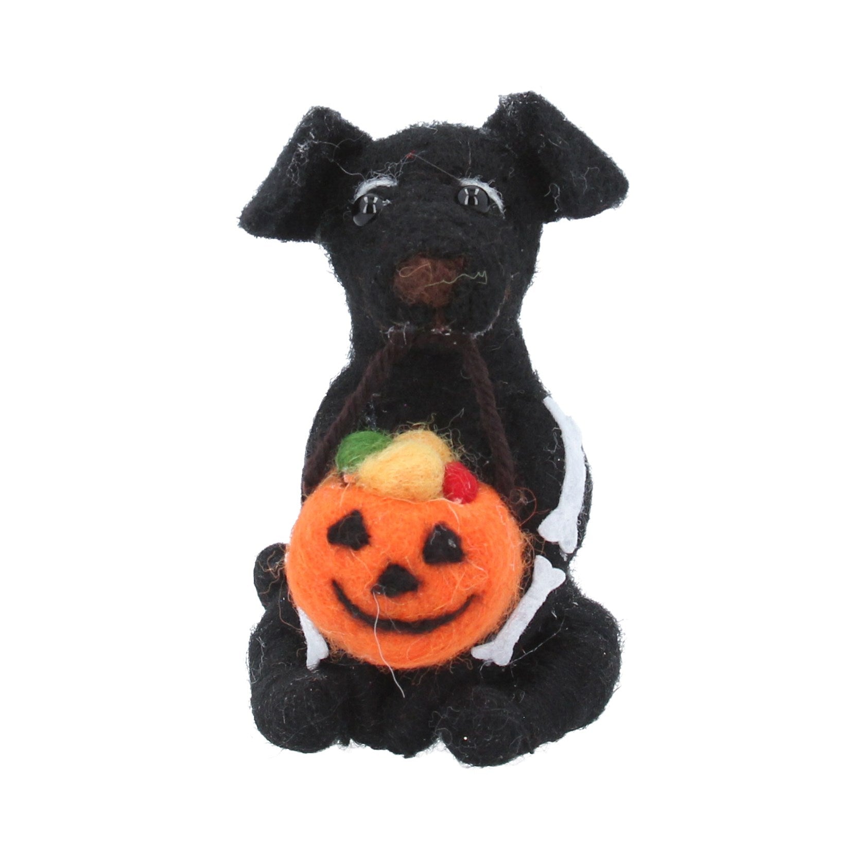 Halloween dog with pumpkin