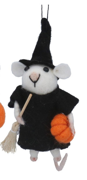 Mixed wool dressed mice Halloween decs