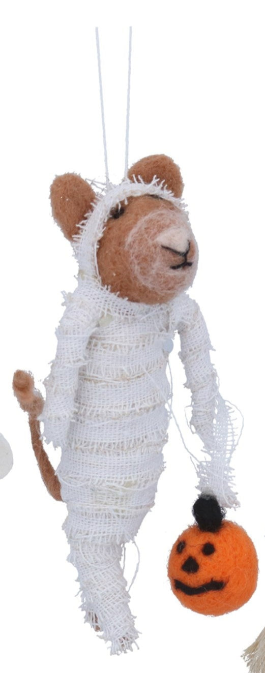 Mixed wool dressed mice Halloween decs