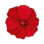 16cm red velvet poppy clip on