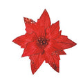 22cm red poinsettia with glitter edges clip on