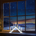 39cm Wooden White Candle Bridge with 7 LED's