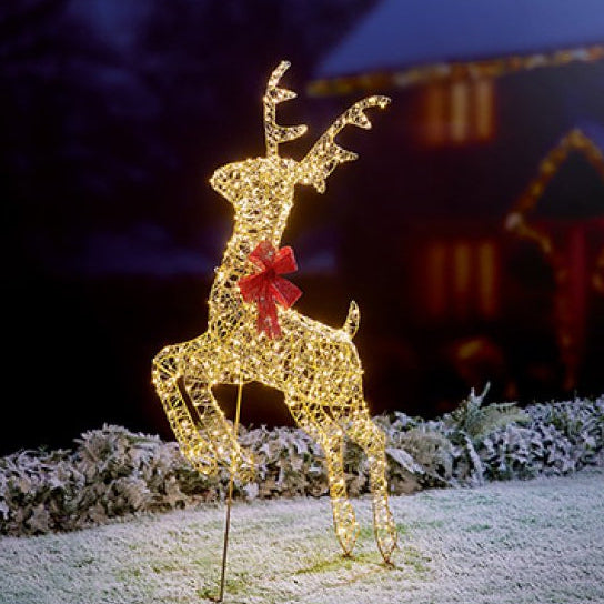 1m Jumping reindeer with 660 warm white LED's