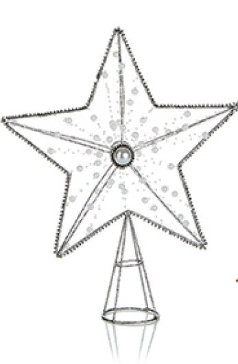 32cm Iron star tree topper with jewel