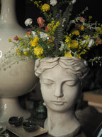 Stone effect goddess head pot cover (Large)