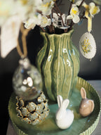 Glazed green porcelain vase