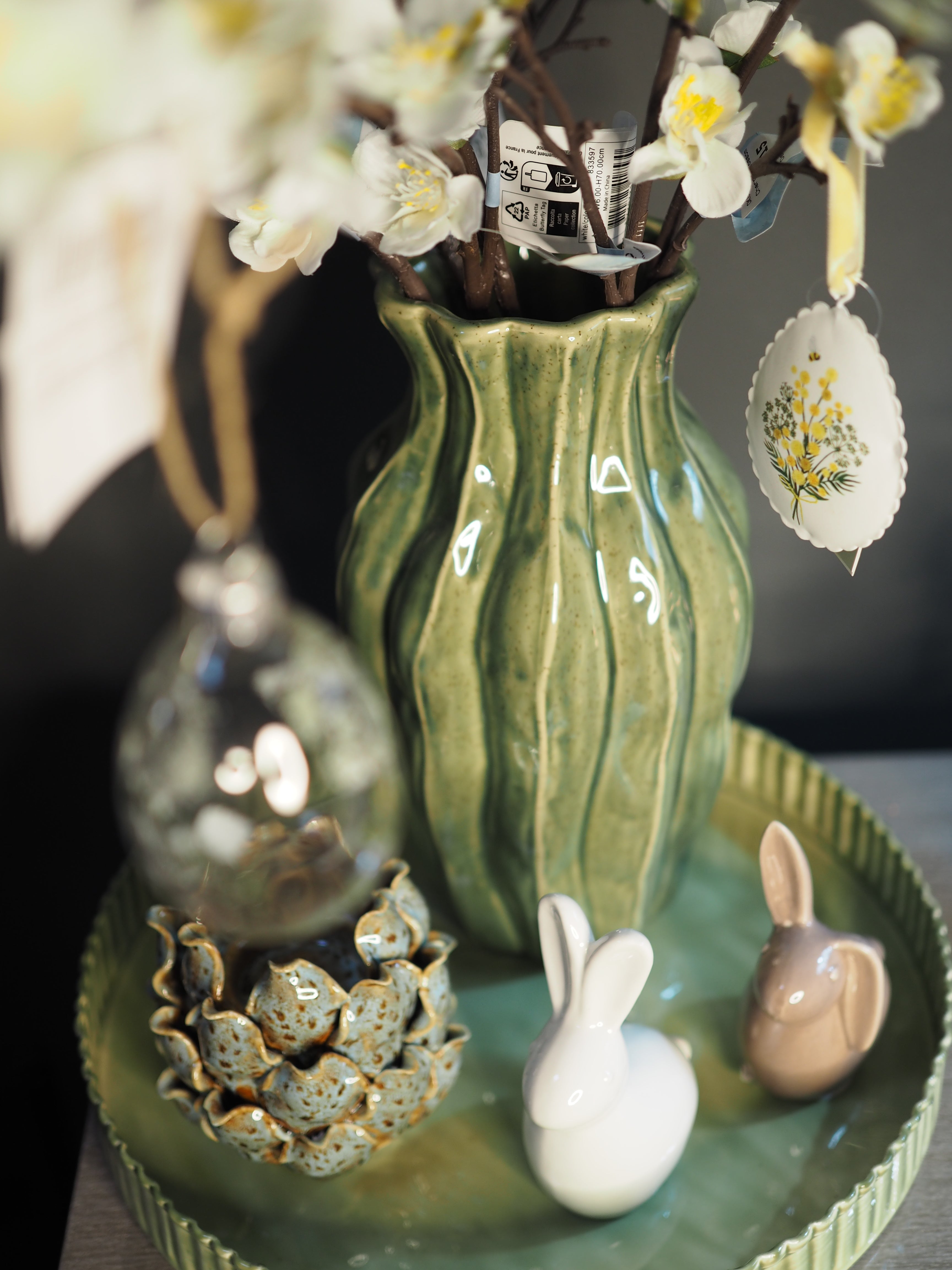 Glazed green porcelain vase