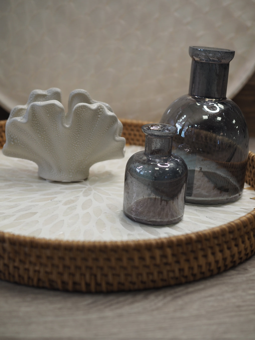 White coral porcelain planter