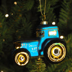 Blue tractor hanging decoration