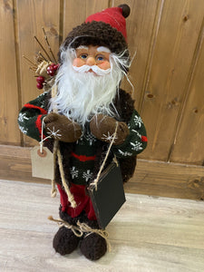 45cm Traditional Santa Claus with  presents and a black board