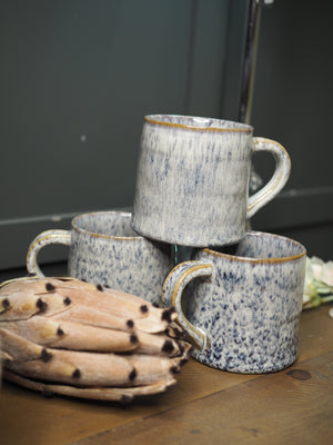 Blue Speckled Stoneware Mug