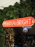 Merry and bright red & white sign