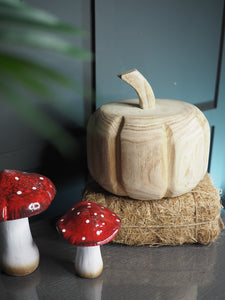 Paulownia wood carved pumpkin