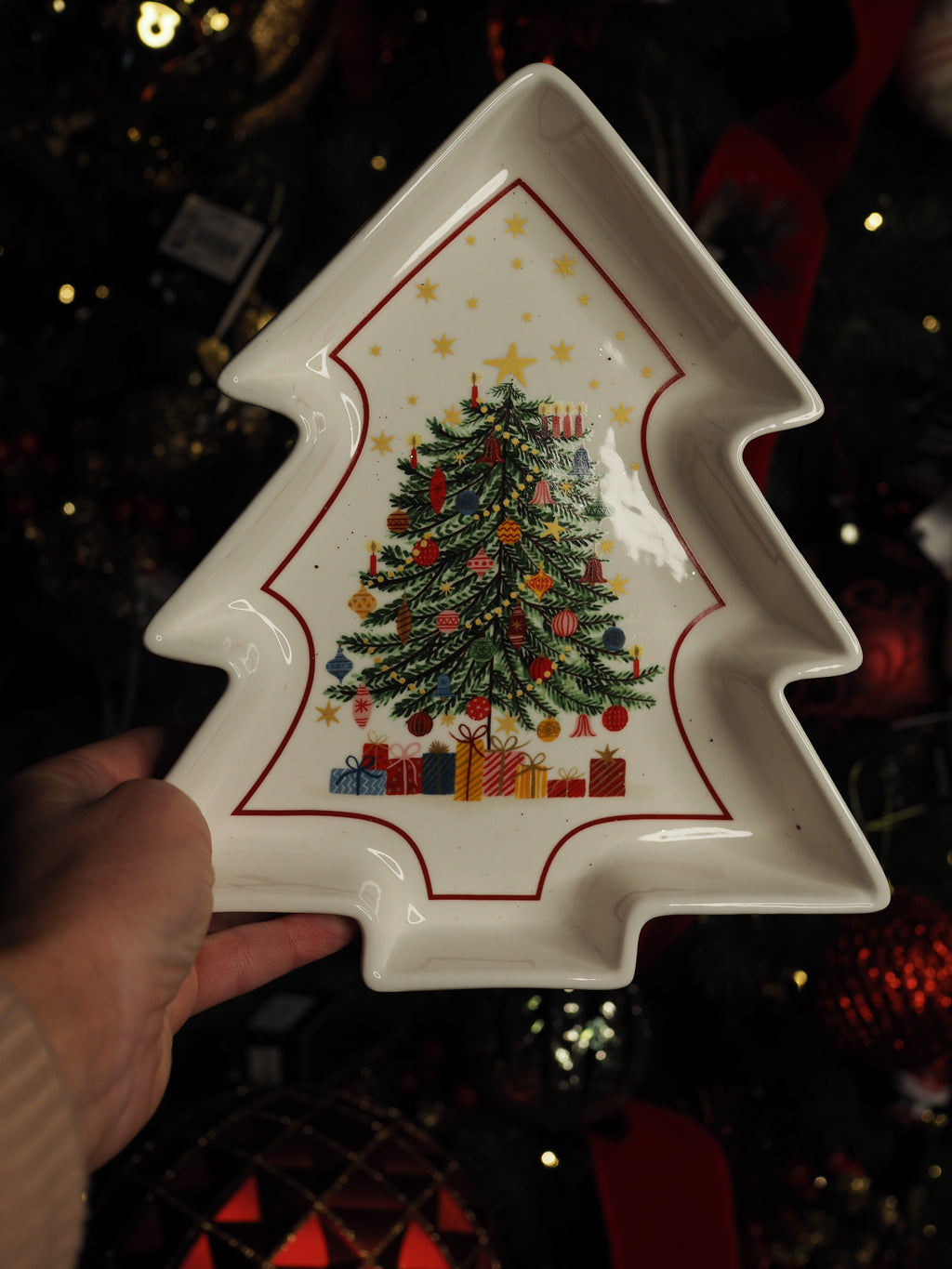 Nostalgic tree shaped new bone china dish